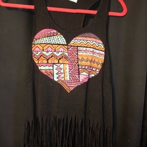 Crop top with fringe